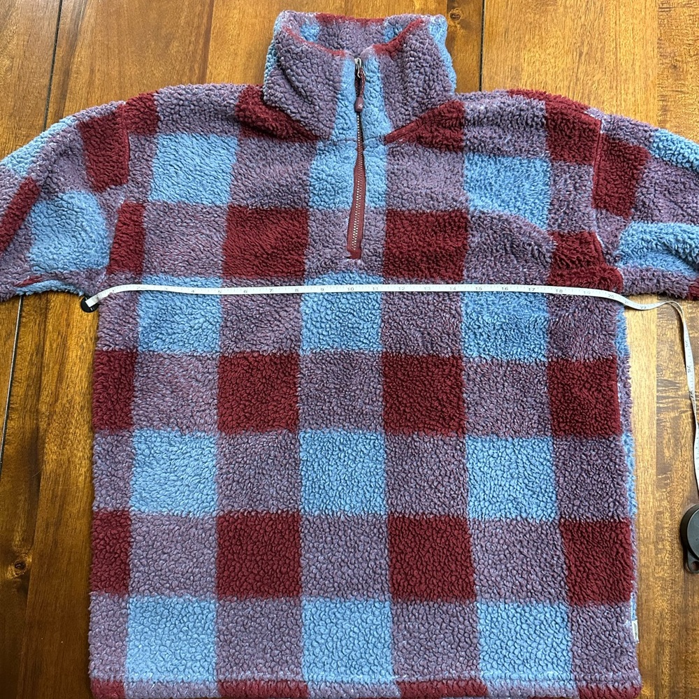 Eddie Bauer Plaid Sherpa Fleece Pullover  | Size Medium